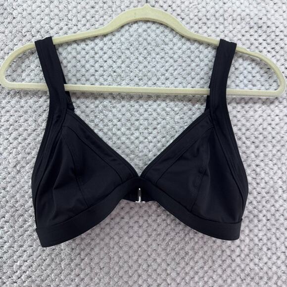 Athleta Swimsuit Top Womens S Black Triangle Bikini Bra Beach Vacation Resort - Picture 1 of 8